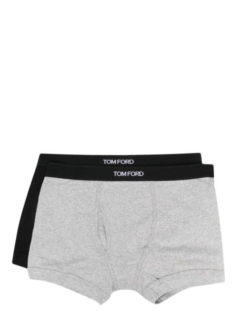TOM FORD SET OF 2 LOGO-WAISTBAND COTTON BOXER BRIEFS