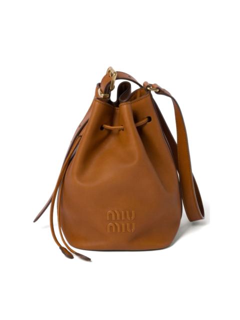 Miu Miu logo-embossed leather bucket bag