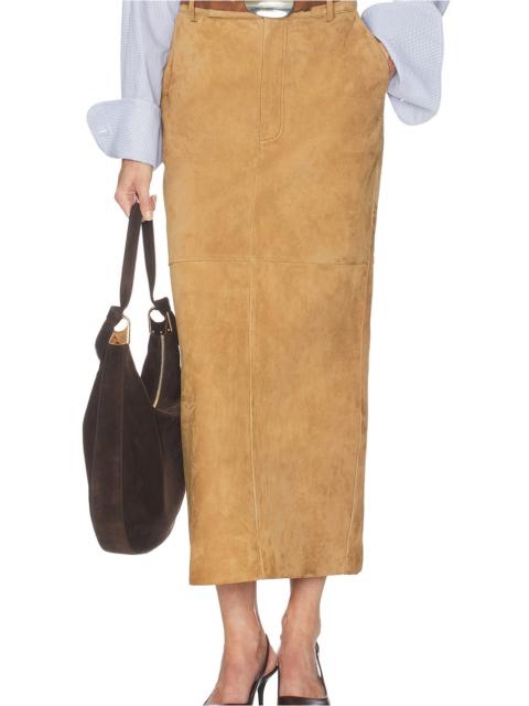 HELSA Suede Column Skirt