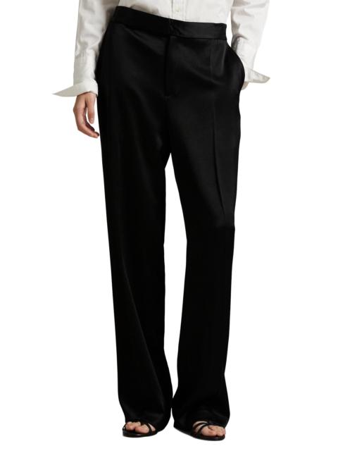 Ralph Lauren Women's Crepe-Back Satin Straight-Fit Pants - Polo Black