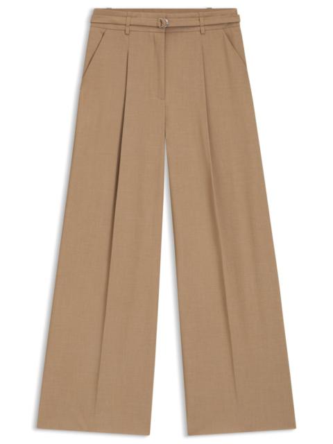 HUGO BUCKLED-BELT TROUSERS WITH PLEAT FRONT