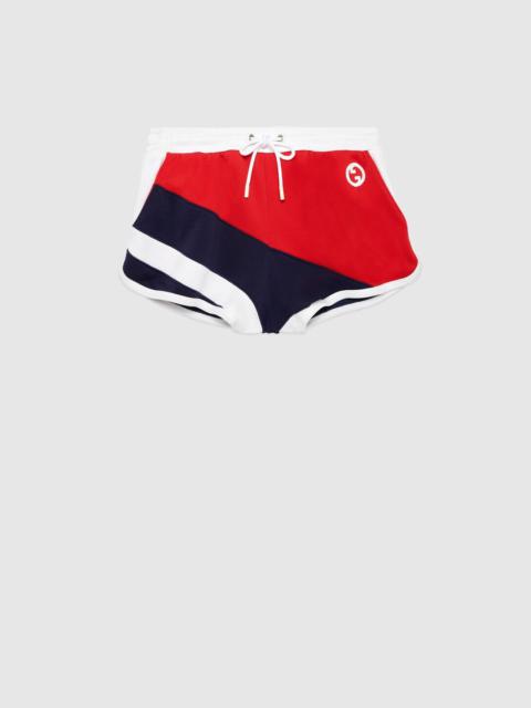 GUCCI Cotton piquet short with Interlocking G