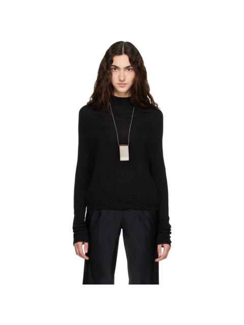 Rick Owens Black Tower LS Crater Sweater