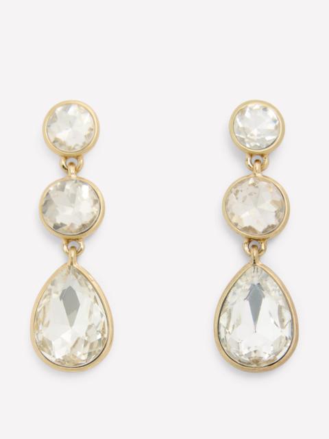 BODEN Small Jewel Drop Earrings-Clear