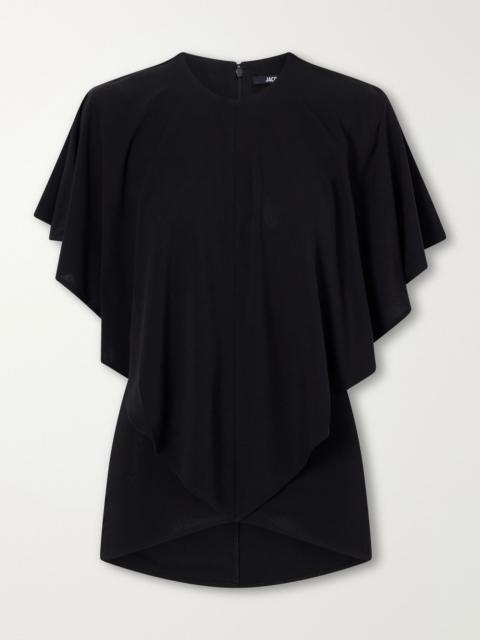 JACQUEMUS Le Haut Pisco draped crepe blouse Black