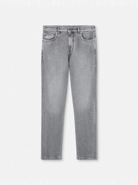 VERSACE Frayed Regular-Fit Jeans