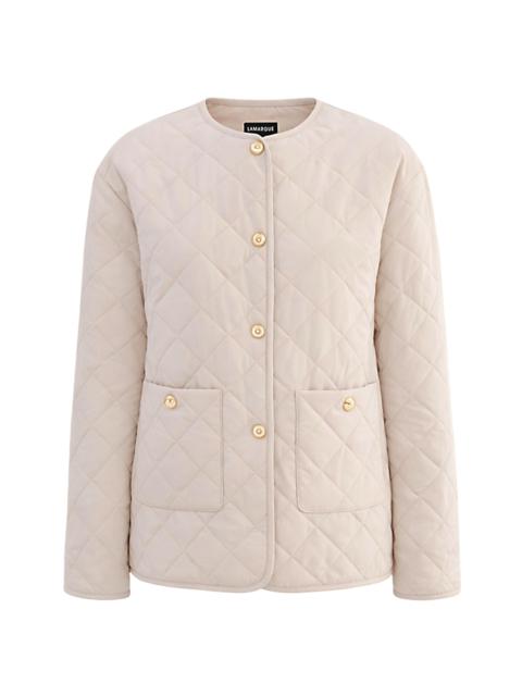 LAMARQUE Women's Hera Quilted Collarless Jacket - Whisper White