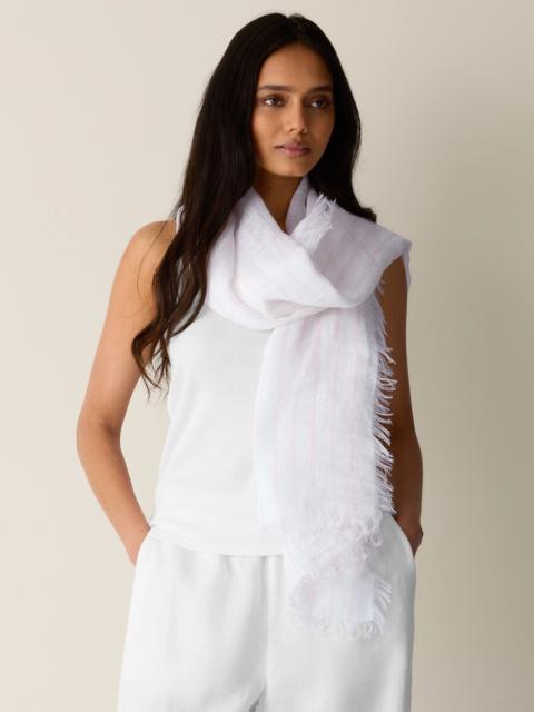 EILEEN FISHER Striped Organic Linen Scarf