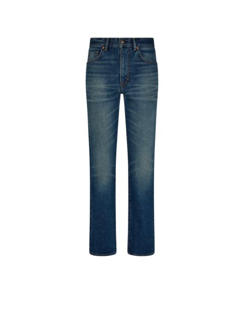 TOM FORD STONE WASHED DENIM STRAIGHT FIT JEANS