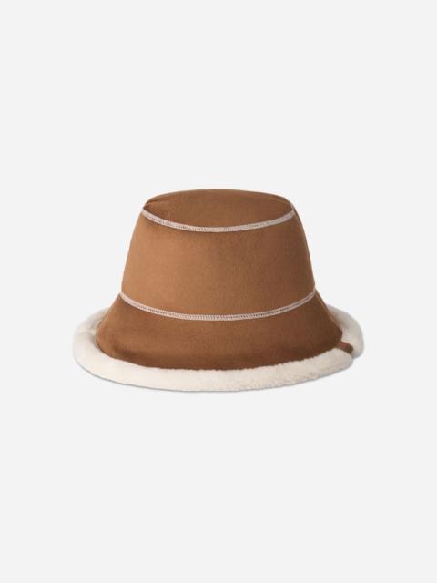 UGG ® Women's Frankie Reversible Bucket Hat in Dark Chestnut/Cream