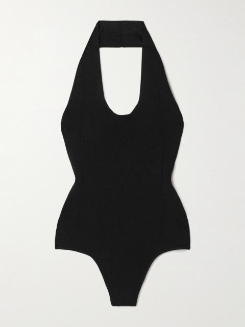 KHAITE Toto Stretch-knit Halterneck Bodysuit