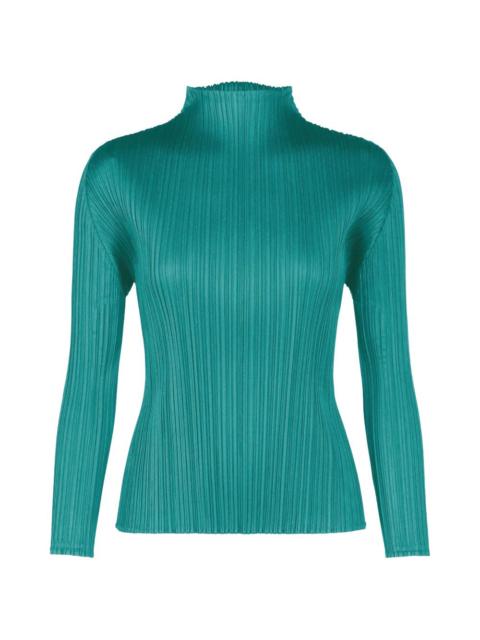 Pleats Please Issey Miyake long-sleeve mock-neck top