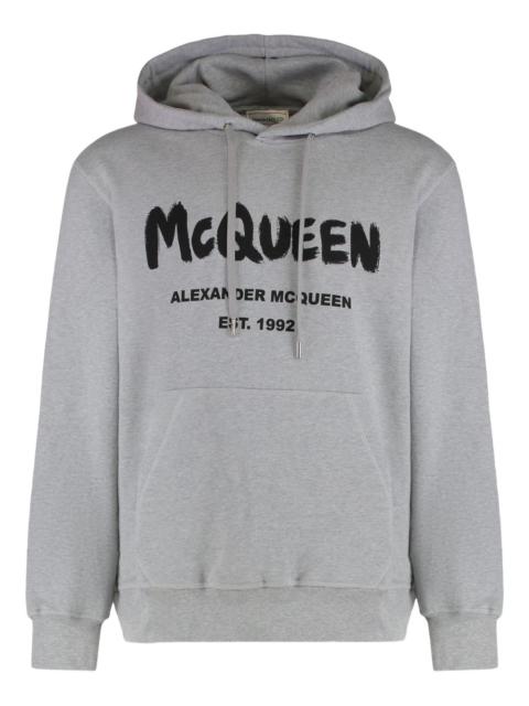 Alexander McQueen contrasting logo cotton hoodie