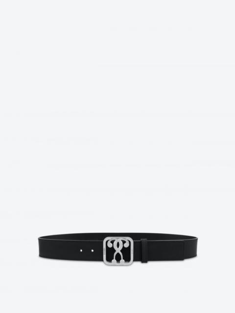 Moschino DOUBLE QUESTION MARK BUCKLE CALFSKIN BELT