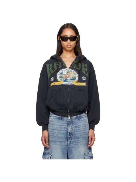 Rhude Black Monaco Regatta Full-Zip Hoodie