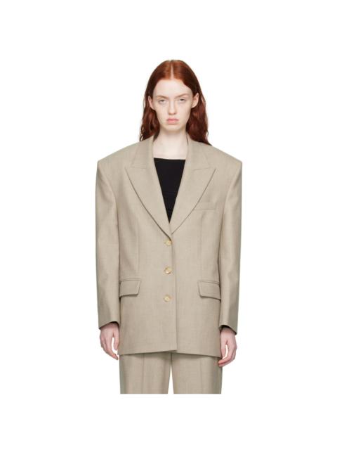 MAGDA BUTRYM Taupe Peaked Lapel Blazer
