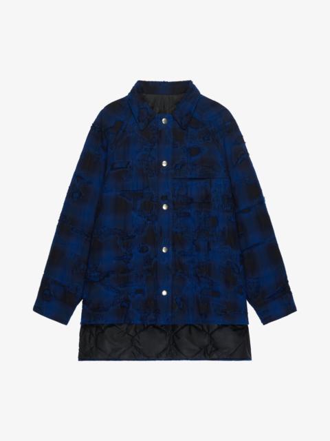 Givenchy QUILTED OVERSHIRT IN DESTROYED FLANNEL