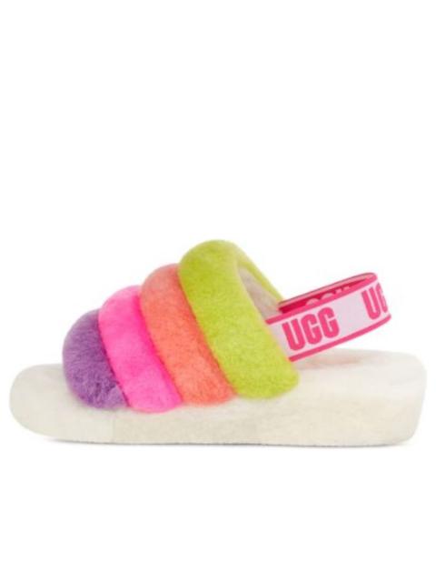 UGG (WMNS) UGG Fluff Yeah Slide 'White Taffy Pink Multi' 1097169-WHM