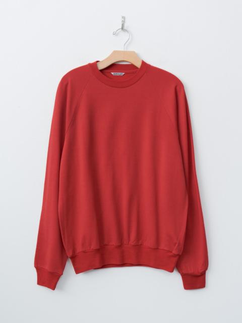 AURALEE Light Wool Sweat P/O - Red