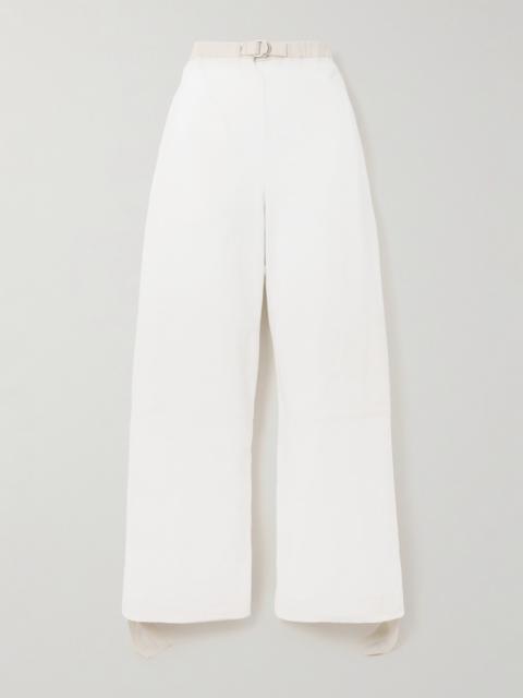 Jil Sander Belted Embroidered Cotton Straight-leg Pants
