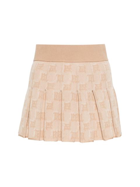 MISBHV monogram-jacquard pleated mini skirt