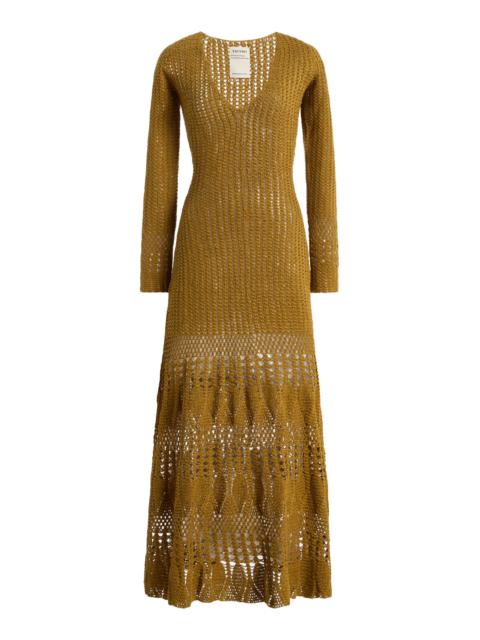 ESCVDO Exclusive Reflejo Cotton Midi Dress gold