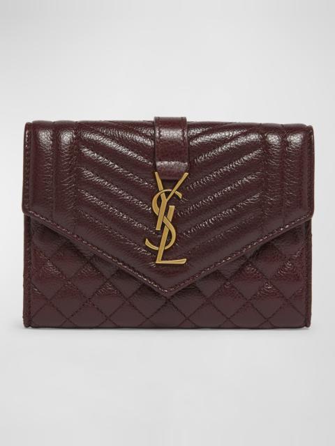 Small YSL Envelope Flap Wallet in Quilted Leather