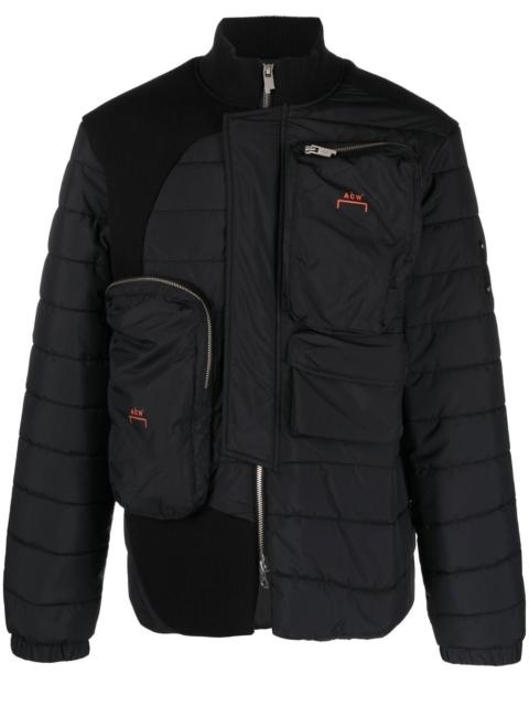 A-COLD-WALL* logo-print asymmetric padded jacket