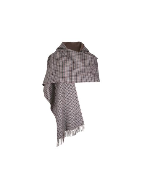 Brunello Cucinelli check-pattern fringed scarf