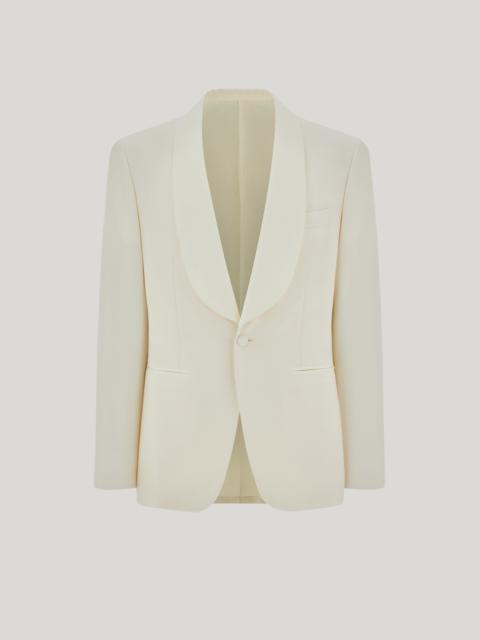 Canali WHITE WOOL MODERN-FIT TUXEDO JACKET