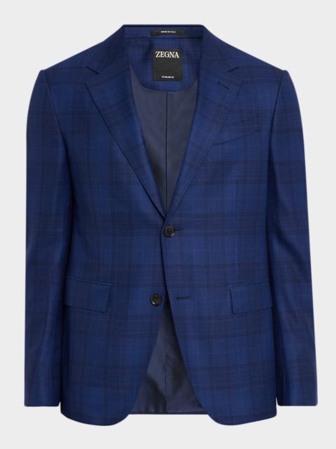 ZEGNA Men's 15milmil15 Wool Plaid Single-Breasted Sport Coat
