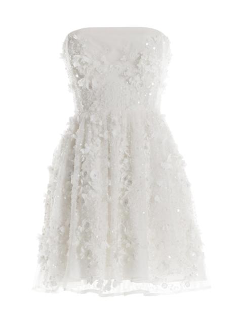 Dress The Population Women's Marilyn Strapless Embellished Fit & Flare Minidress - White