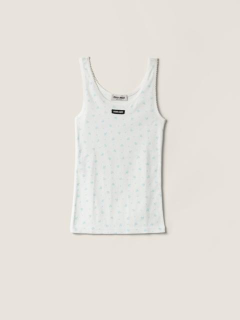 Miu Miu Ribbed jersey tank top