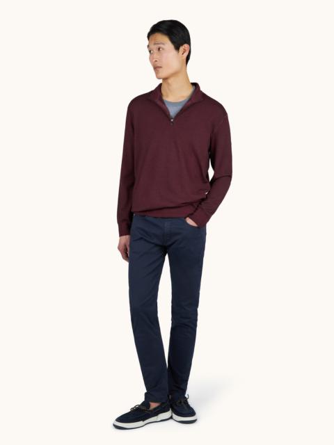 Paul & Shark GARMENT-DYED HALF-ZIP WOOL SWEATER