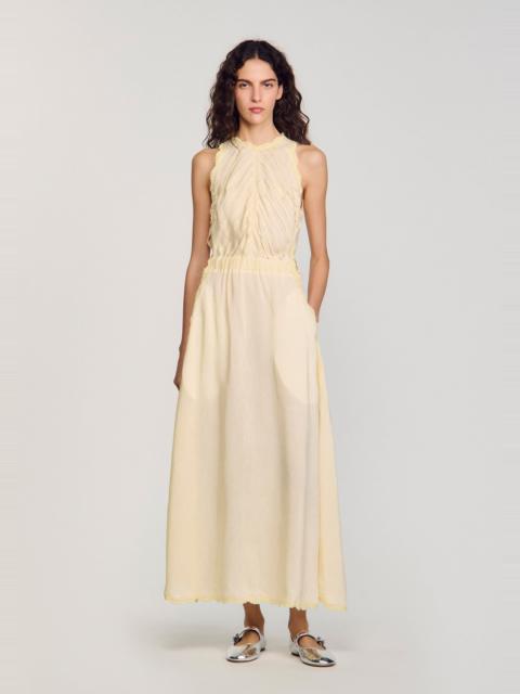 Sandro MAXI DRESS WITH LACE DETAILS