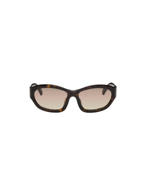 Dries Van Noten Brown Linda Farrow Edition Goggle Sunglasses
