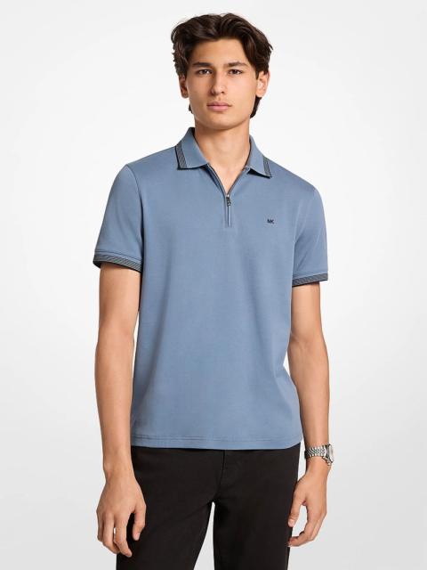 MICHAEL KORS Cotton Zip-Up Polo Shirt
