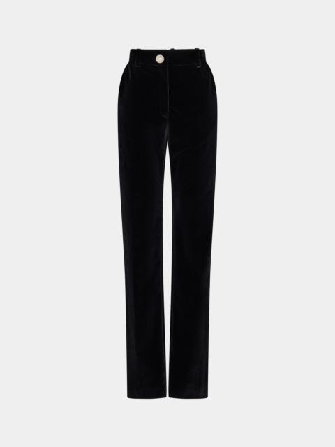Paco Rabanne VELVET PANTS WITH CRYSTAL DETAIL