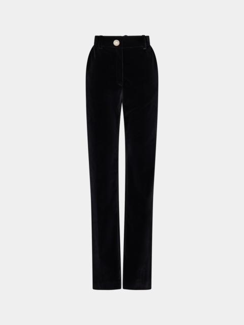 rabanne VELVET PANTS WITH CRYSTAL DETAIL