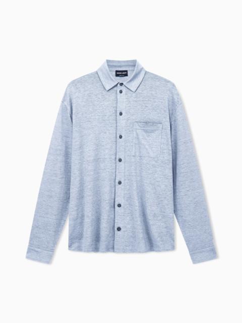 GIORGIO ARMANI SHIRT REGULAR FIT IN PURE LINEN SINGLE JERSEY