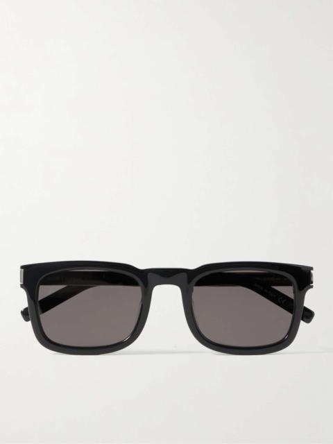 SAINT LAURENT Square-Frame Acetate and Silver-Tone Sunglasses