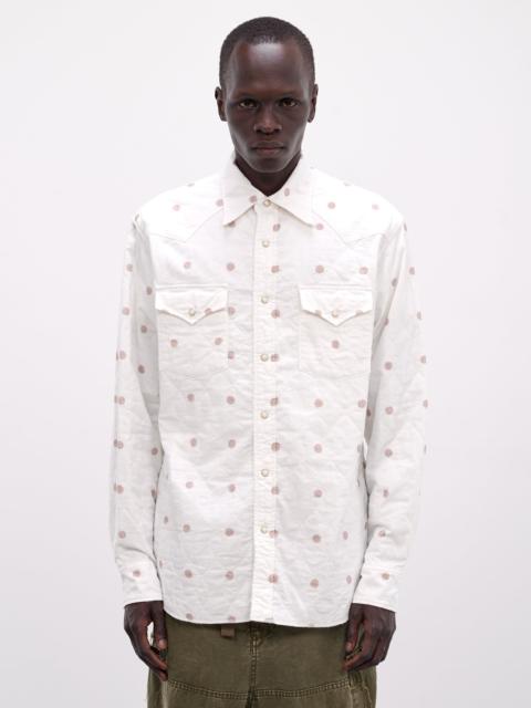 Kapital White All-Over Print Western Shirt