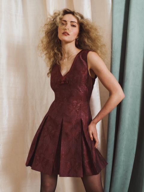 Hill House Home The Jadienne Dress - Plum Damask