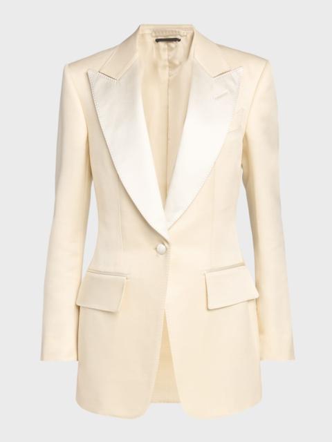 TOM FORD Lustrous Barathea Silk-Wool Single-Breasted Tuxedo Jacket