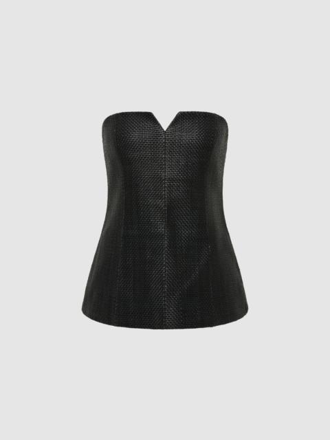 ST. AGNI Woven Leather Strapless Bodice - Black
