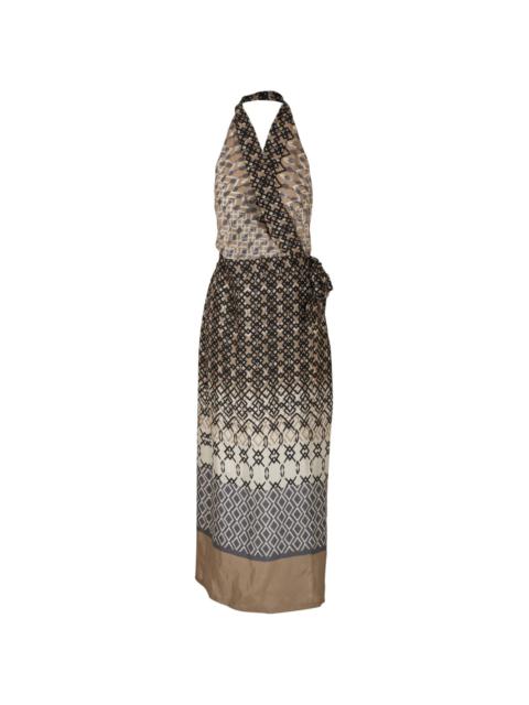 geometric-print halterneck dress