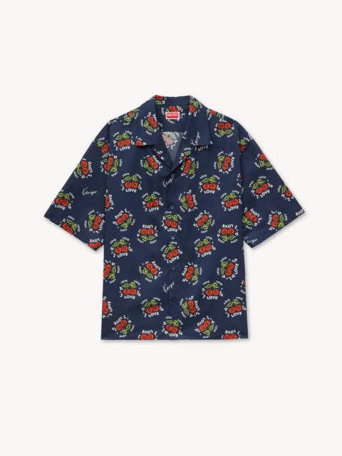 KENZO 'KENZO Loves' hawaiian short sleeve shirt in cotton poplin