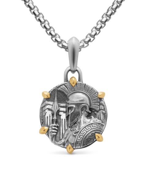 DAVID YURMAN Men's Ares Amulet in Sterling Silver with 18K Yellow Gold, 26.4MM - Silver