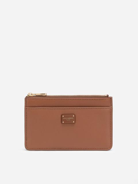Dolce & Gabbana Medium calfskin card holder with branded plate