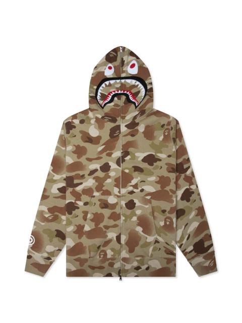 A BATHING APE® GRADUATION CAMO SHARK FULL ZIP HOODIE - BEIGE